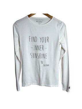 COOLIBAR White Long Sleeve Sun Protection Crew Neck T-Shirt UPF 50+ "XS Graphic